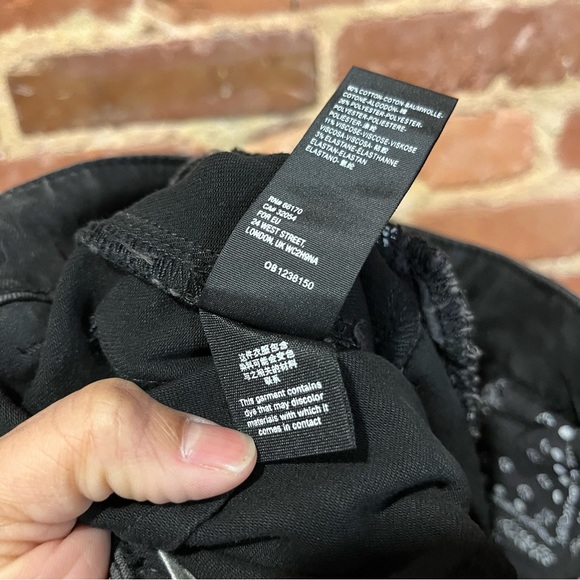 NEW We the Free Free People Flare Bell Bottom Jeans size 25 Floral Panel Stretch - Picture 8 of 8